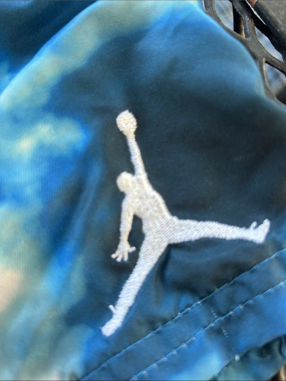 Jordan Blue and White Tie-Dye Swim Shorts